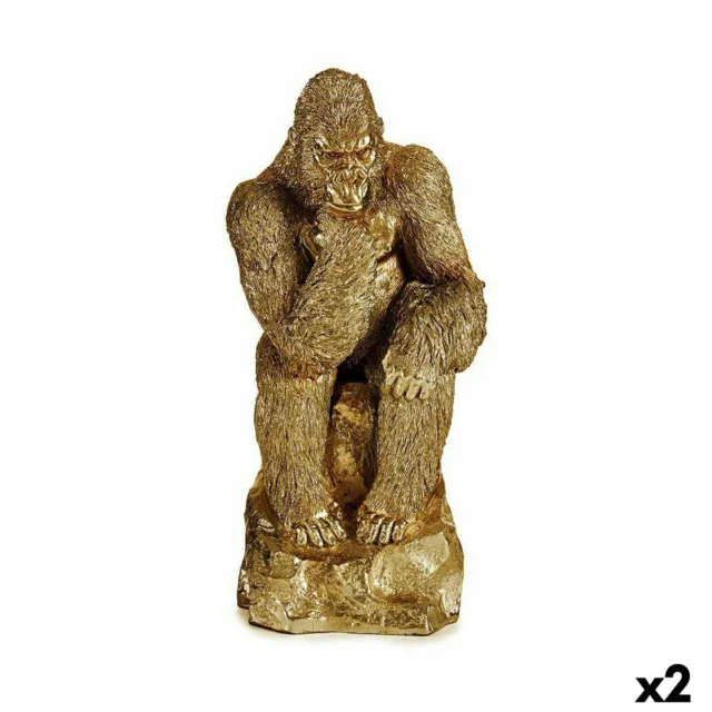 Figura Decorativa Gorila Dorado 20,5 x 47 x 23,5 cm [2 Unidades]