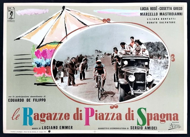 LE RAGAZZE DI PIAZZA DI SPAGNA fotobusta poster Lucia Bosè Ciclismo K15