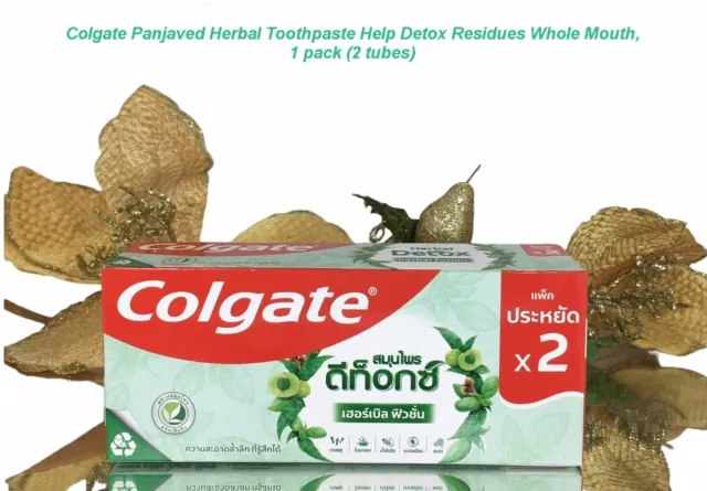 2x120g, Colgate Panjaved Herbal Toothpaste Help Detox Residues Whole Mouth.