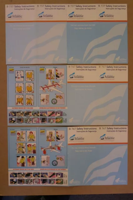 euro Atlantic airways - 3 x BOEING-Safety Cards: 4-folder ++ neuwertig/selten!!