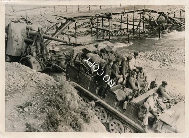PHOTO WW2 ARTILLERIE Antia rienne Lourde Avec Tracteur SDKFZ Chez 