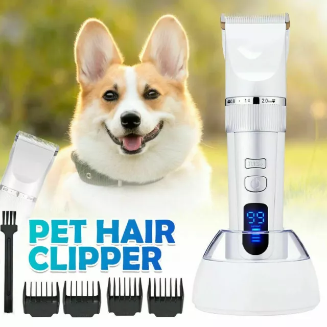 Pro Silent Pet Clippers Cordless Dog Clipper Hair Shaver Grooming Trimmer Kit UK 3