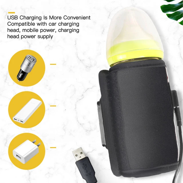 Baby Bottle Warmer Heater Bag Feeding Travel USB Thermostat Milk Pouch Black
