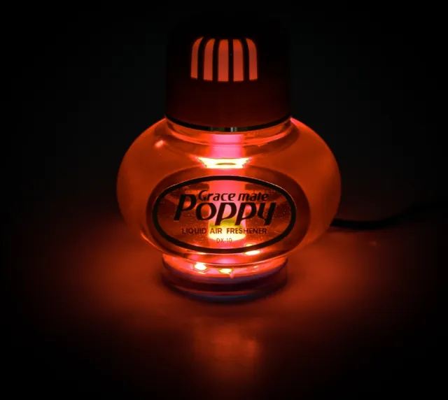 Original Poppy Lufterfrischer Duft Vanille rote LED Beleuchtung 24V LKW PKW