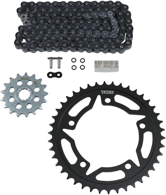 V3 Chain & Sprocket Kit Black SX Chain 525 17/42 Black Steel Vortex CK6415