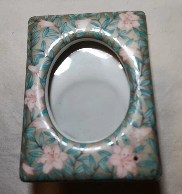 Vintage Prima by Otagiri Japan Floral Porcelain Photo Frame w/ 2.5" x 3" Opening
