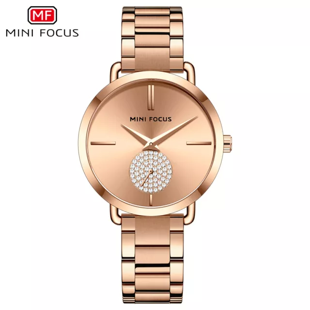 MINI FOCUS Orologio Donna Strass Secondo Quadrante Moda Eleganti Ragazze Orologi Regalo