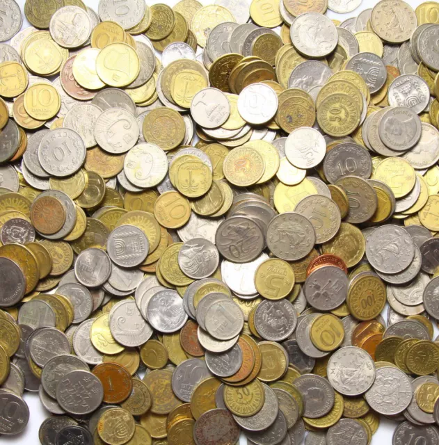 Konvolut Kiloware - Nur exotische Münzen aus Welt - 1 KILOGRAMM - 1 Kg - LOT