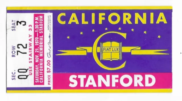 1970-1979 Stanford University Indians Cardinal Football Ticket Stubs - You Pick