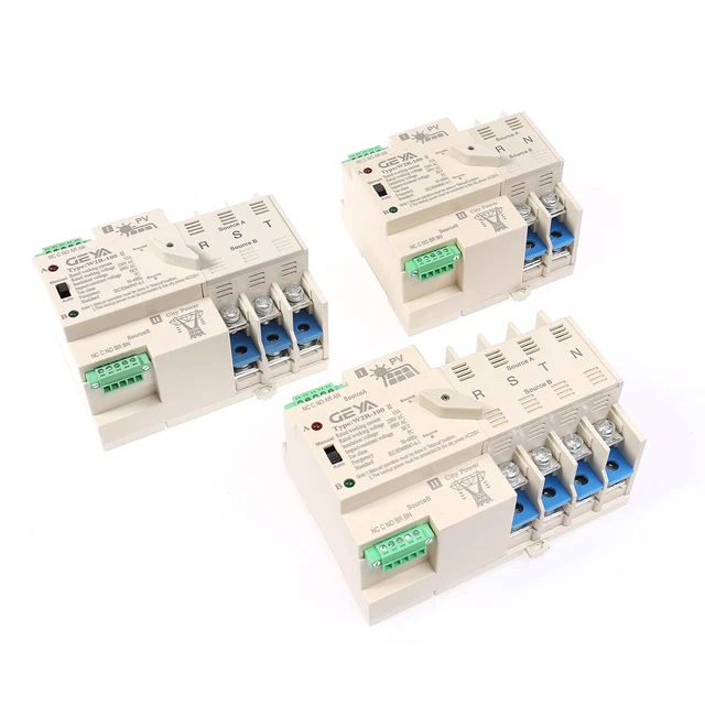 Jual CNC 2P Din Rail ATS PV Inverter Dual Power Automatic Transfer Selector Switches Uninterrupted 63a 100a Photovoltaic Solar I.1685532734