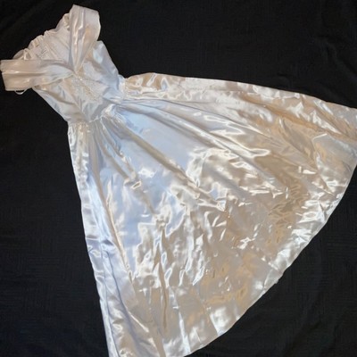 Vintage 90s DRESS size 8 ? Ivory satin Jessica McClintock cottagecore costume