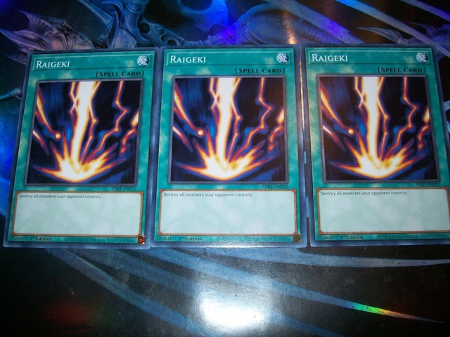 3x Raigeki 1st Edition Common SDBT-EN025 Yu-Gi-Oh!