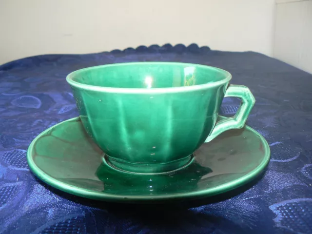 Ancienne Grande Tasse Faience Verte Ceramique Vintage Sans Marque Luneville ?