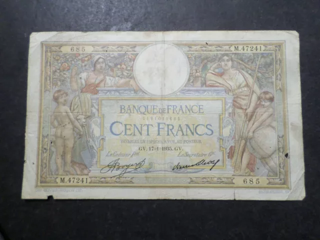 FRANCE BILLET de 100 francs MERSON  17.1.1935, voir photos
