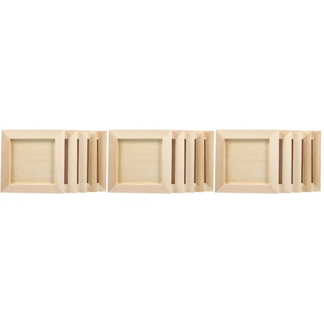 15 Pcs Clay Picture Frame Wood Child Craft Frames Wooden Photo Paint Crafts