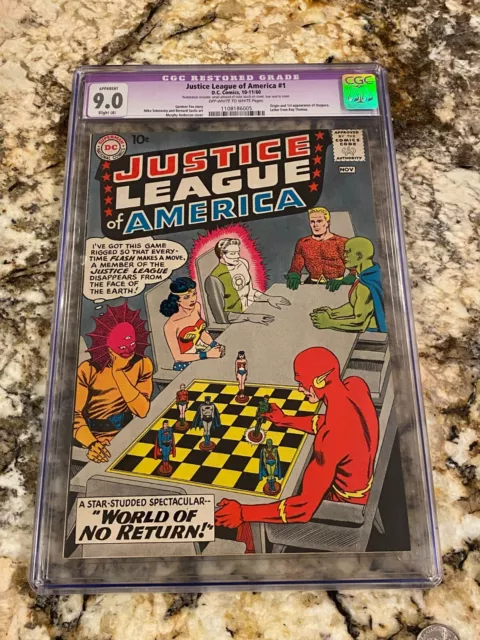 Justice League Of America #1 Cgc 9.0 High End Slight Restoration Batman Superman