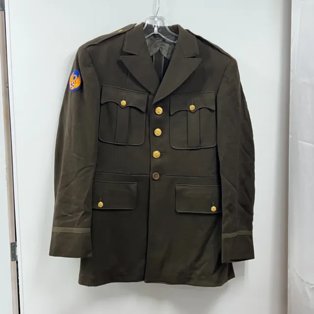 US ARMY OFFICER Uniform Belted Dress Jacket Size 37L Dated 1942 £47.41 ...
