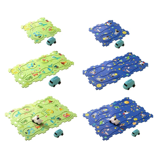 Puzzle Track Car Paly Set Track Building Blocks for Children Preschool Girls