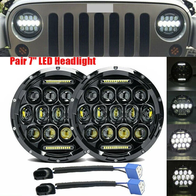 2 fari principali LED 7 pollici 80 W Angel Eye per Jeep Wrangler Land Rover aragosta