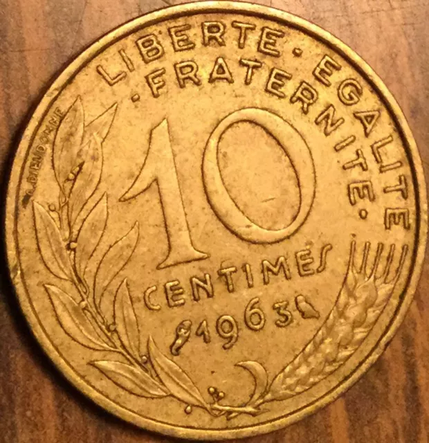 1963 France 10 Centimes Coin