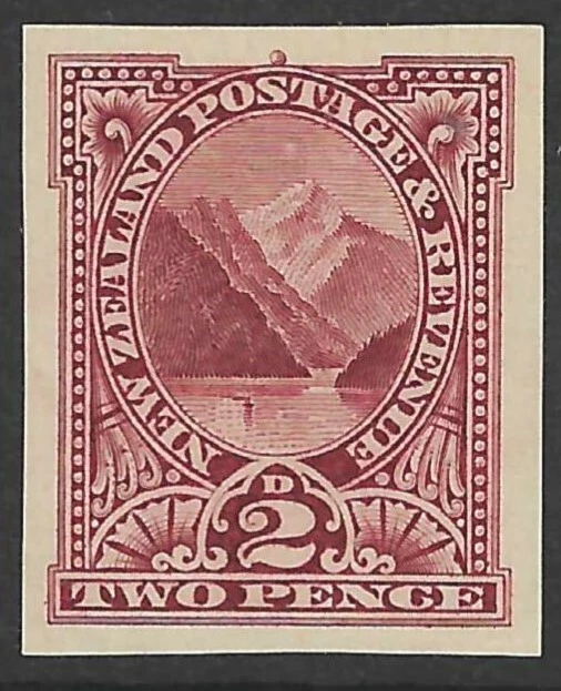 NEW ZEALAND 1898 2d rosy-lake imperf proof. SG 248bP.