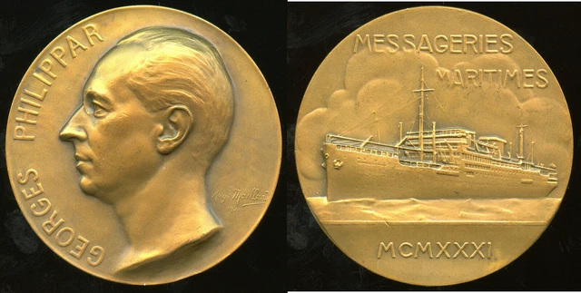 Airline Of Courier Maritime Medal Paquebot Georges Philippar 1931