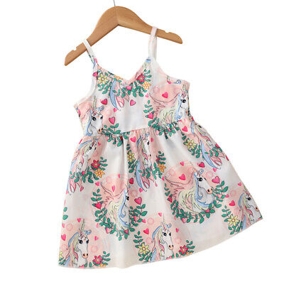 Kids Baby Toddlers Girls Dress Ruffle Frill Short Sleeve Dresses Summer Outfit