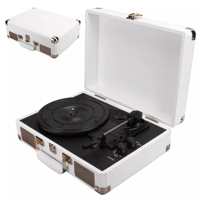 100‑240V BT 5.0 Vinyl Record Player Suitcase Turntable Player 33/45/78 RPM( CMM