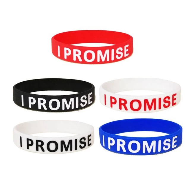 5x/Set I Promise Bracelets Assorted Colors Silicone Wristbands for Theme Parties