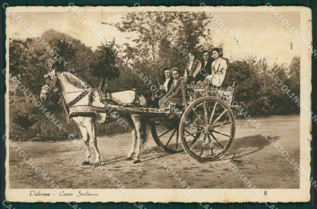 Palermo Carro Siciliano Costumi cartolina KV6441