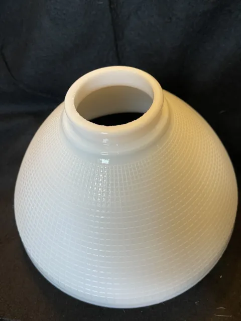 White Milk Glass 2 7/8" X 10 Floor Table Lamp Light Waffle Pattern Shade Cover