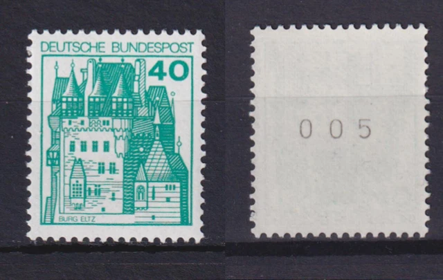 Bund 915 AI RM ungerade Nummer 005 Burgen+Schlösser 40 Pf ** alte Floureszenz