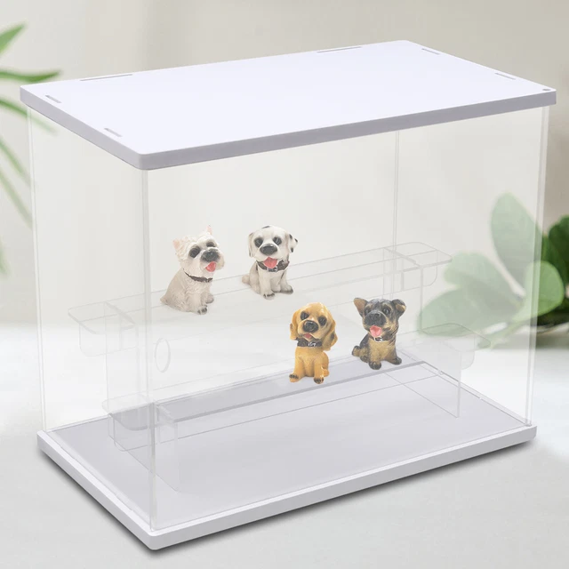 CLEAR ACRYLIC COLLECTIBLES Display Case Action 2Tier Figures Storage