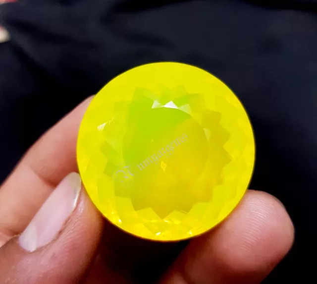 Loose Gemstone NEON Yellow Fire 100 to 105 Ct Yellow Color Welo Opal Round Cut