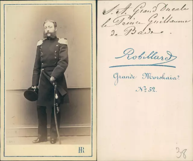 Robillard, le Grand Duc Wilhelm de Bade CDV vintage albumen carte de visite.Gu