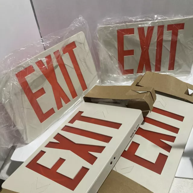 2 LED Ultra Slim LED Exit / Emergency Light Combo Red Lettering