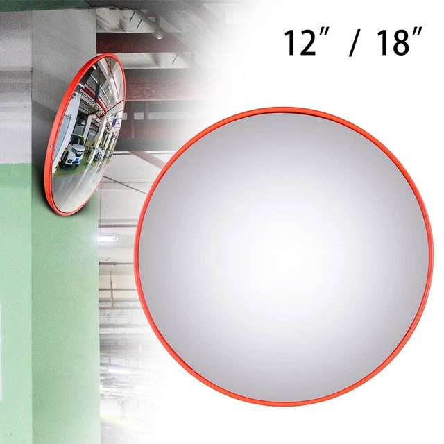 Traffic Convex PC Mirror,Wide Angle Blind Spot Corner Road Parking Safety 12 18"