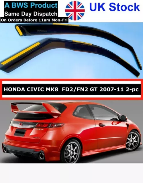 HONDA CIVIC MK8 3 doors FD2/FN2 GT Type R wind deflectors 2007-2011 2-pc set