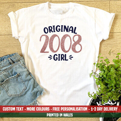 Ladies Original 2008 Ragazza T Shirt Super Cute 14 ° compleanno 14 Ragazze Gift Top