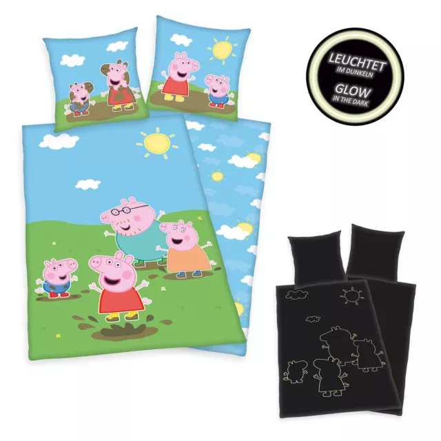 Juego de Ropa de Cama Peppa Pig Brilla en la Oscuridad 135 x 200 80 X 80CM 100%