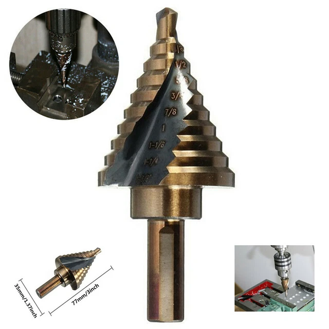Quick Change 1/4" to 1-3/8" Step Drill Bit Cobalt M42 Reamer HSS Cobalt Unibit