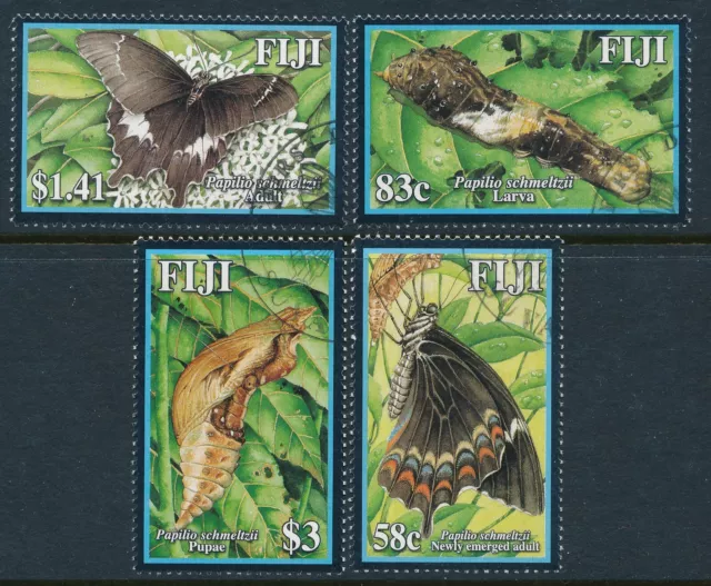 2004 Fiji Butterflies Set Of 4 Fine Used