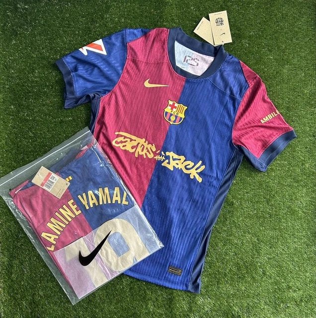 MAGLIA CALCIO BARCELLONA Home 19 LAMINE YAMAL X CACTUS JACK 2025. EUR 35,90 - ES