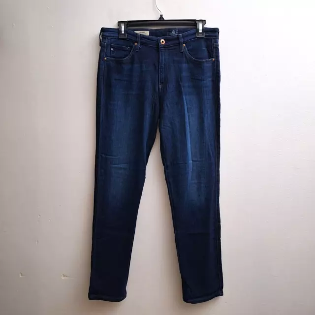 AG Adriano Goldschmied Women 31 Prima Mid-Rise Cigarette Jeans Dark Blue Stretch