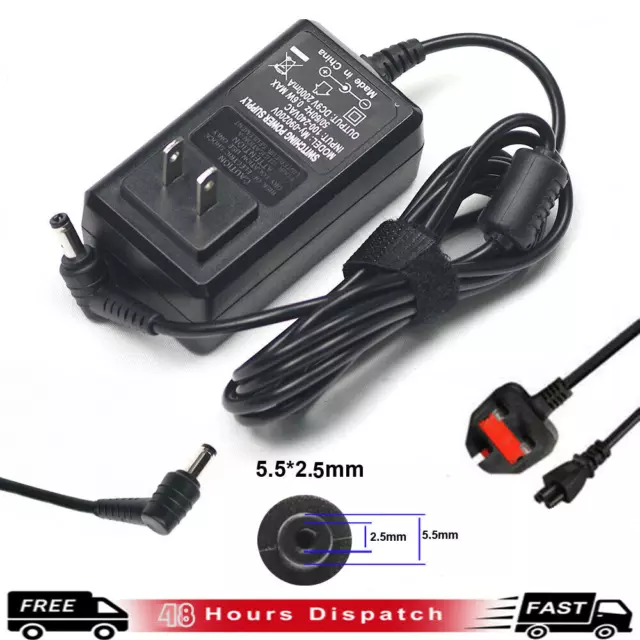 9V 2A 2000mA AC-DC Adaptor Power Supply 5.5mm x 2.1mm / 2.5mm model 9VCDM90D