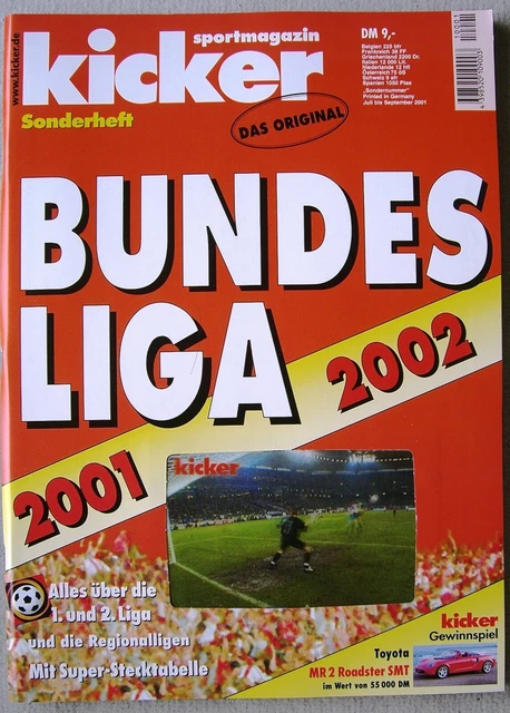 KICKER SONDERHEFT BUNDESLIGA 2001/2002, 01/02 (top Zustand) EUR 2,50