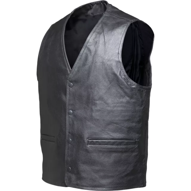 Blockade Leather Motorcycle Vest by Black Genuine Cowhide Men Biker Waistcoat