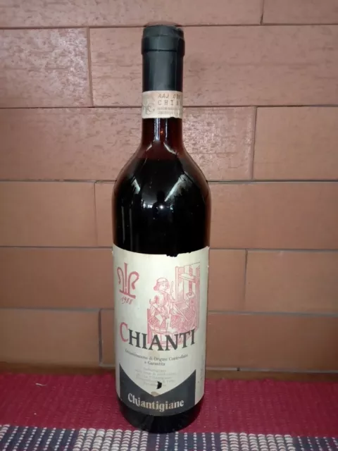 ANTICA BOTTIGLIA DI Vino Chianti Cardinale Chiantigiane annata 1988