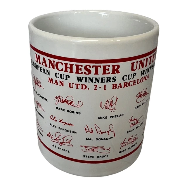 MANCHESTER UNITED EUROPEAN Cup Winners Cup Mug 1991 Rare Football