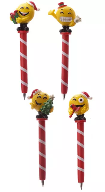 Kugelschreiber "Smiley Weihnachten" Stift Emoji Schule Büro Geschenk Krabbelsack